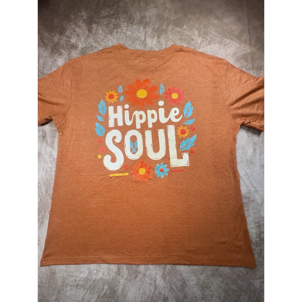 Womens Hippie Soul T-shirt Rust Size XL Polyester New Spring Daisy Bohemian